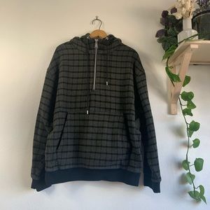 Plaid 3/4 Zipper Hoodie